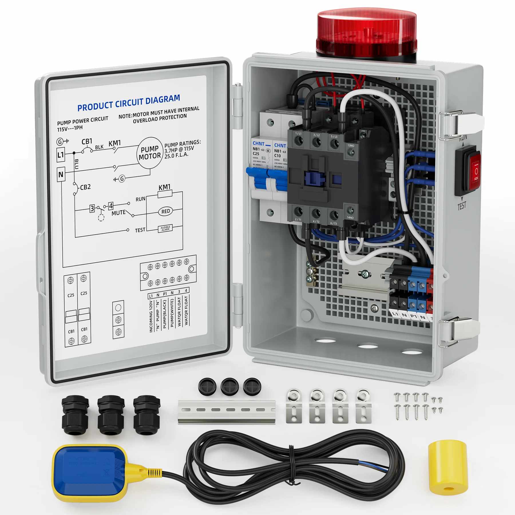 Automatisch hoog wateralarm voor pomppompsystemen met 110 dB alarm
